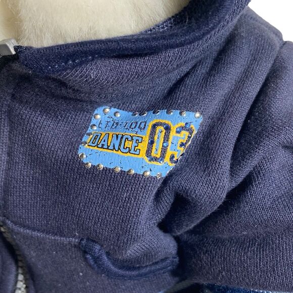 Build a Bear Blue Eyed White Teddy Bear Dancer Outfit Hoodie Sketchers 16" Tall - Picture 7 of 9